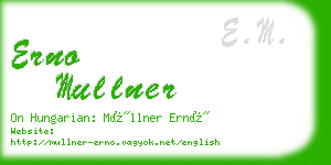 erno mullner business card